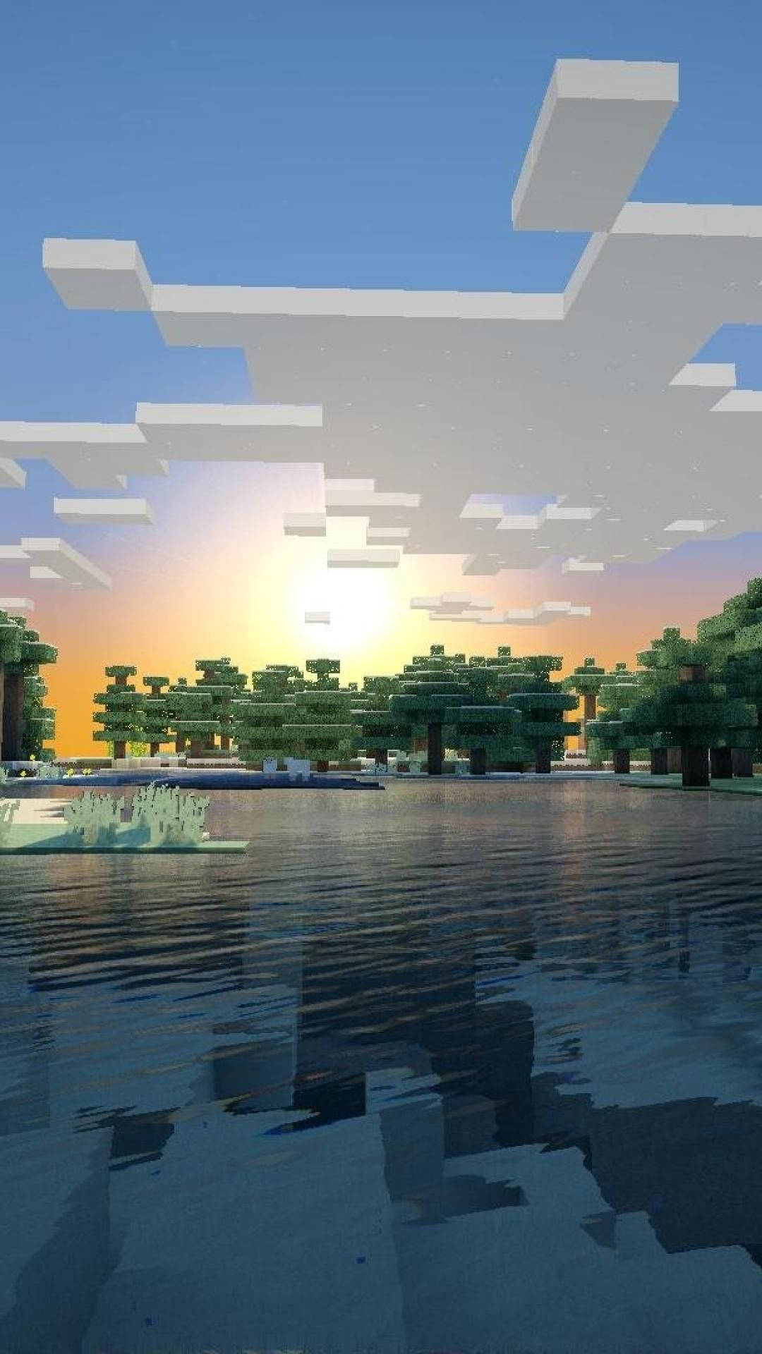Mandhari ya Asili ya Minecraft kwa Simu Picha ya Ukuta