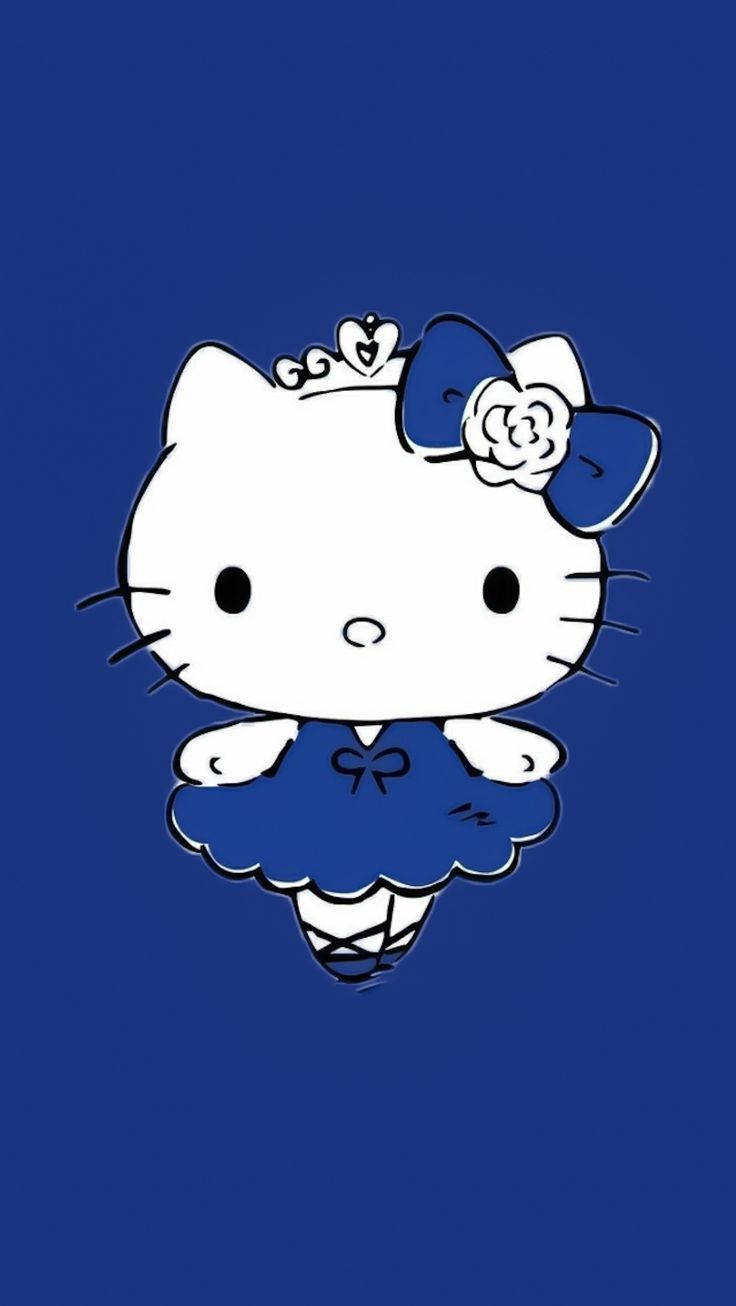 Mandhari ya Bluu ya Hello Kitty Picha ya Ukuta