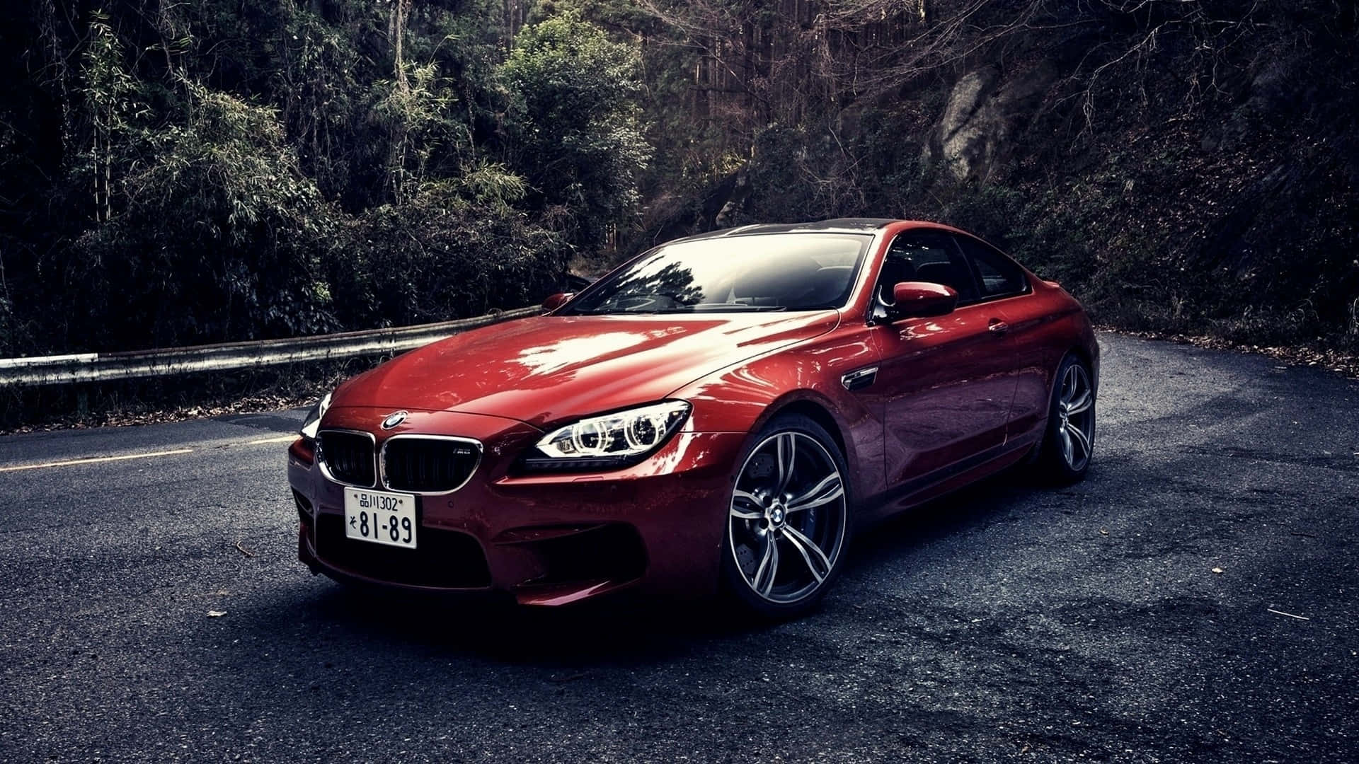 Mandhari ya BMW Barabara Kati ya Msitu Picha ya Ukuta