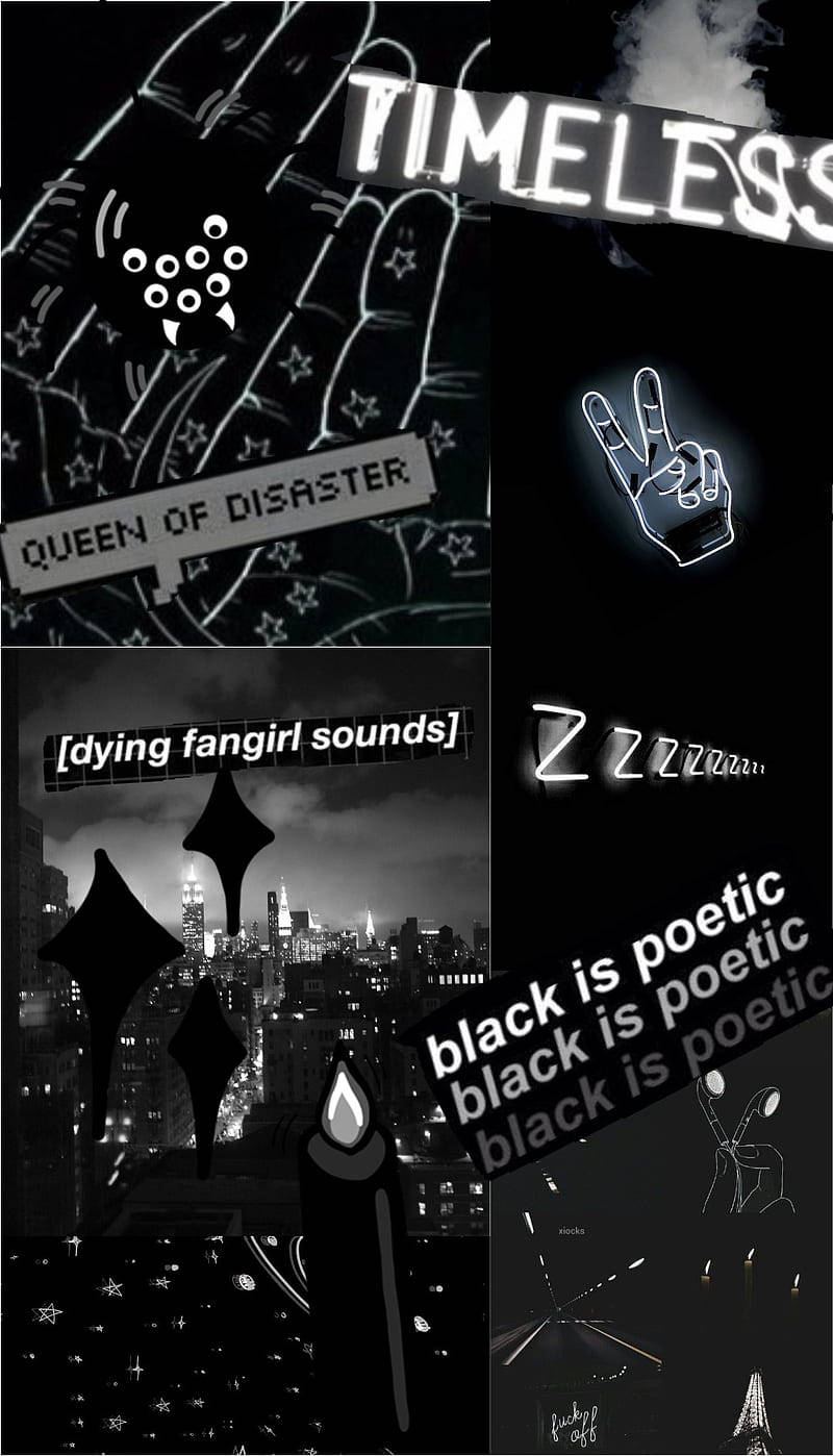 Mandhari ya Emo Nyeusi Katika Kolagi Picha ya Ukuta