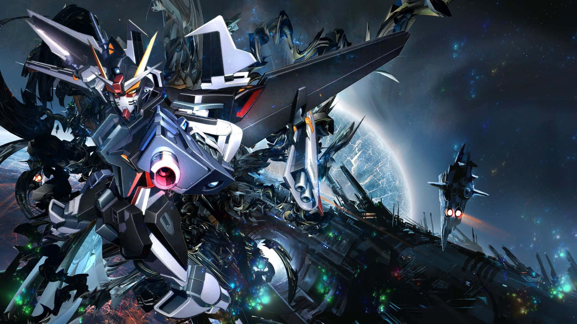 Mandhari ya Gundam ya Bluu Picha ya Ukuta