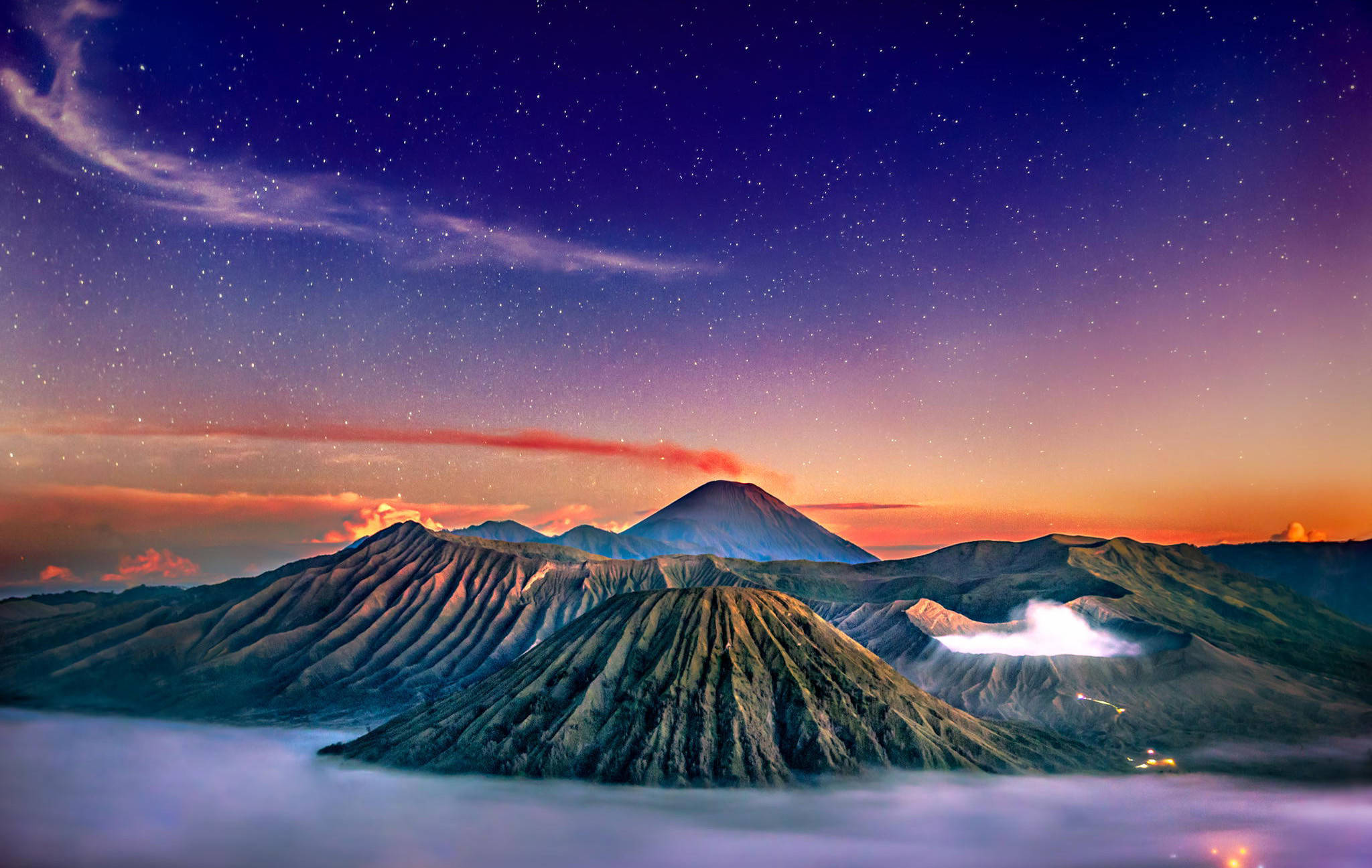 Mandhari ya HD Mlima Bromo Indonesia Picha ya Ukuta