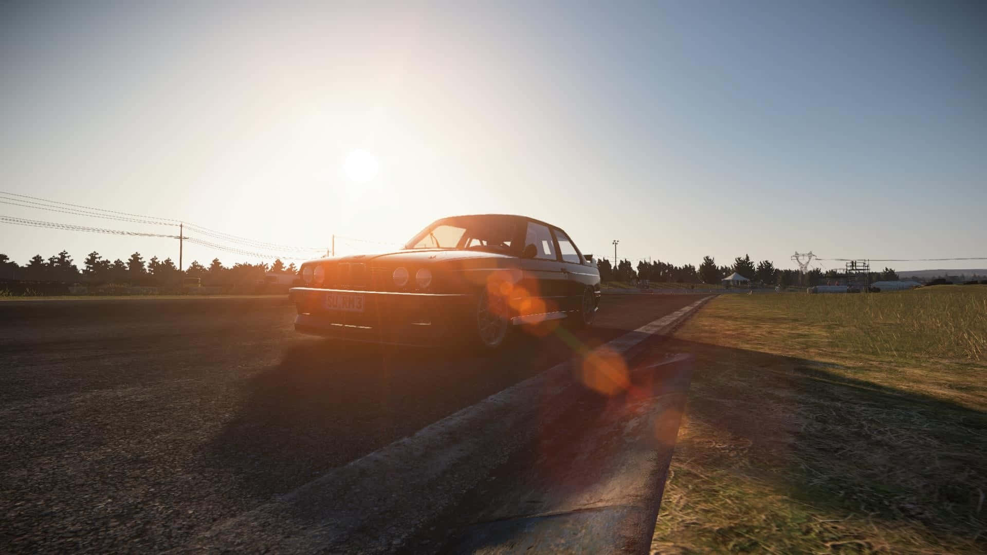Mandhari ya HD Project Cars na Miale ya Jua Picha ya Ukuta
