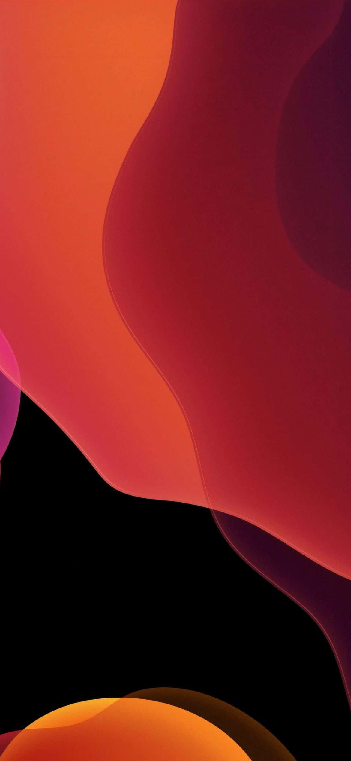 Mandhari ya iOS 13 ya Orange na Mweusi Picha ya Ukuta