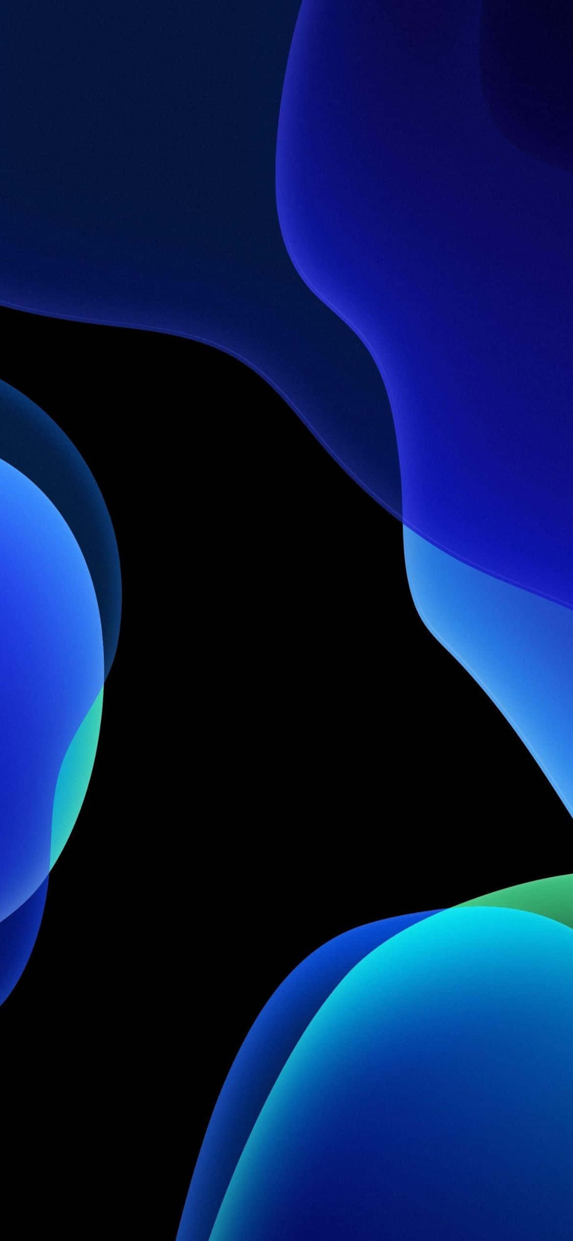Mandhari ya iOS 13 ya Bluu na Kijani ya Aesthetic Picha ya Ukuta