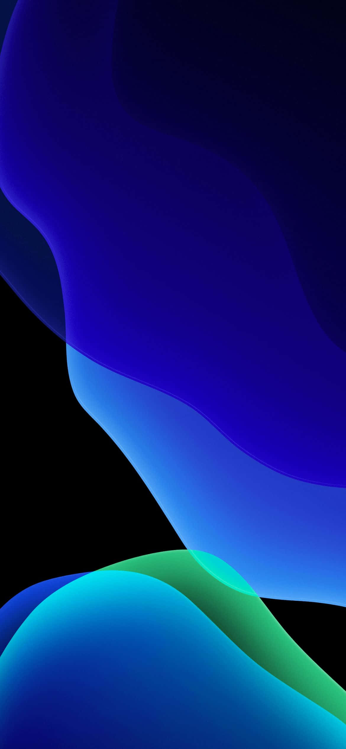 Mandhari ya iOS 13 ya Bluu na Kijani Picha ya Ukuta