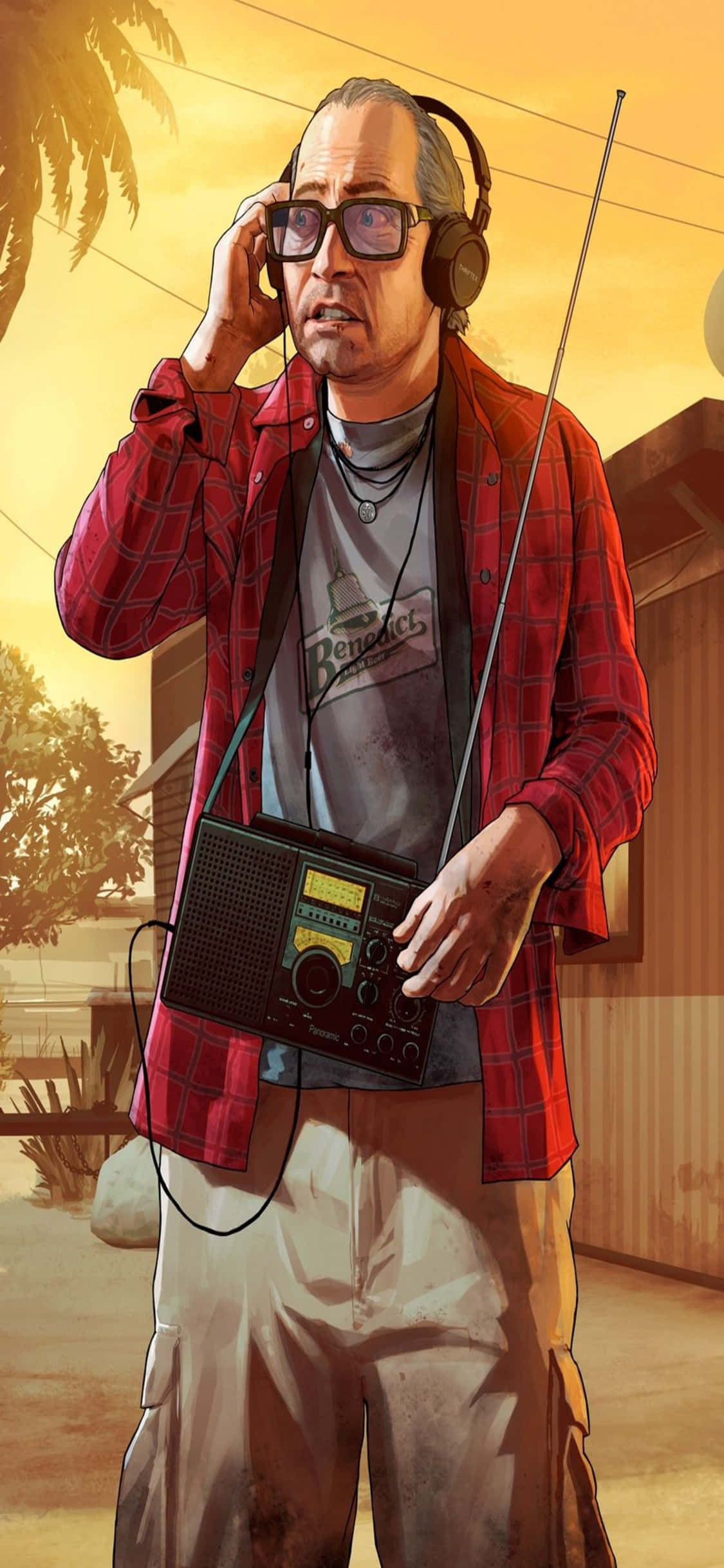 Mandhari ya iPhone X Grand Theft Auto V na Ron Jakowski Picha ya Ukuta