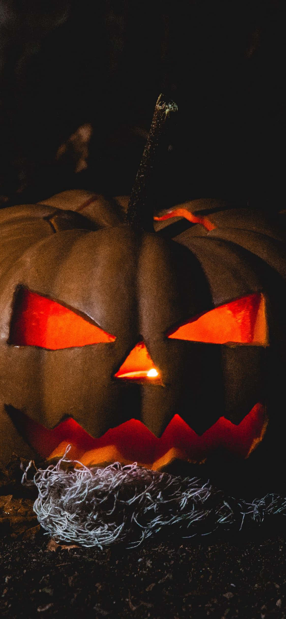 iPhone Halloween Background Of Scary Jack O'Lantern Picha ya Ukuta