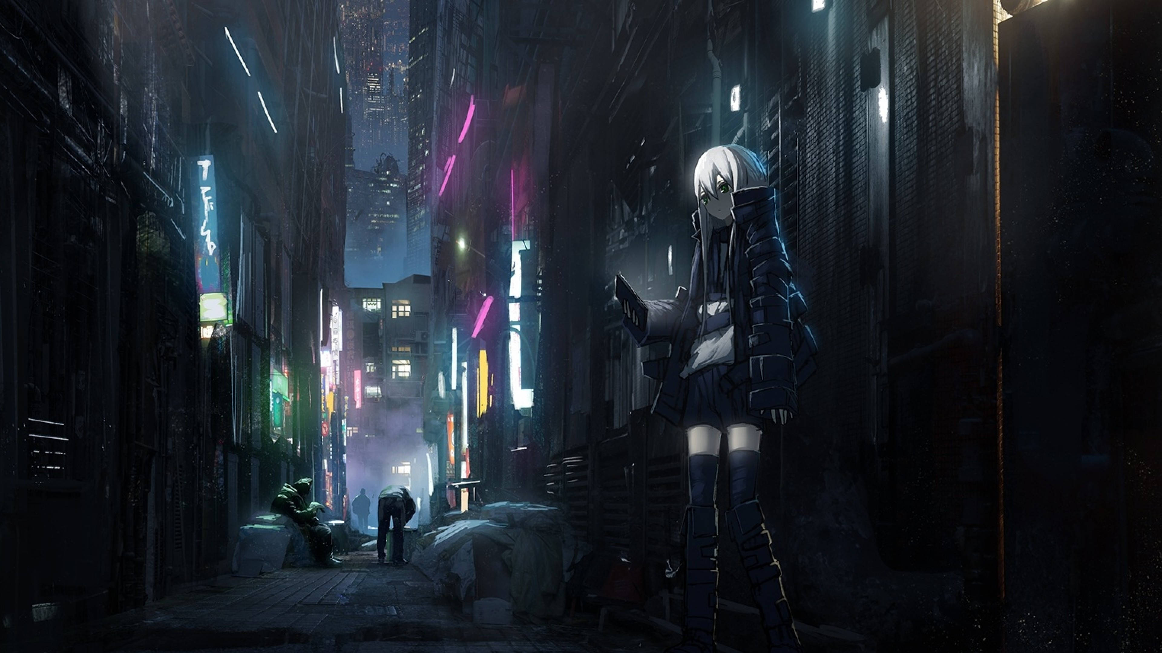 Mandhari ya Jiji la Giza la Anime ya Kichawi Picha ya Ukuta
