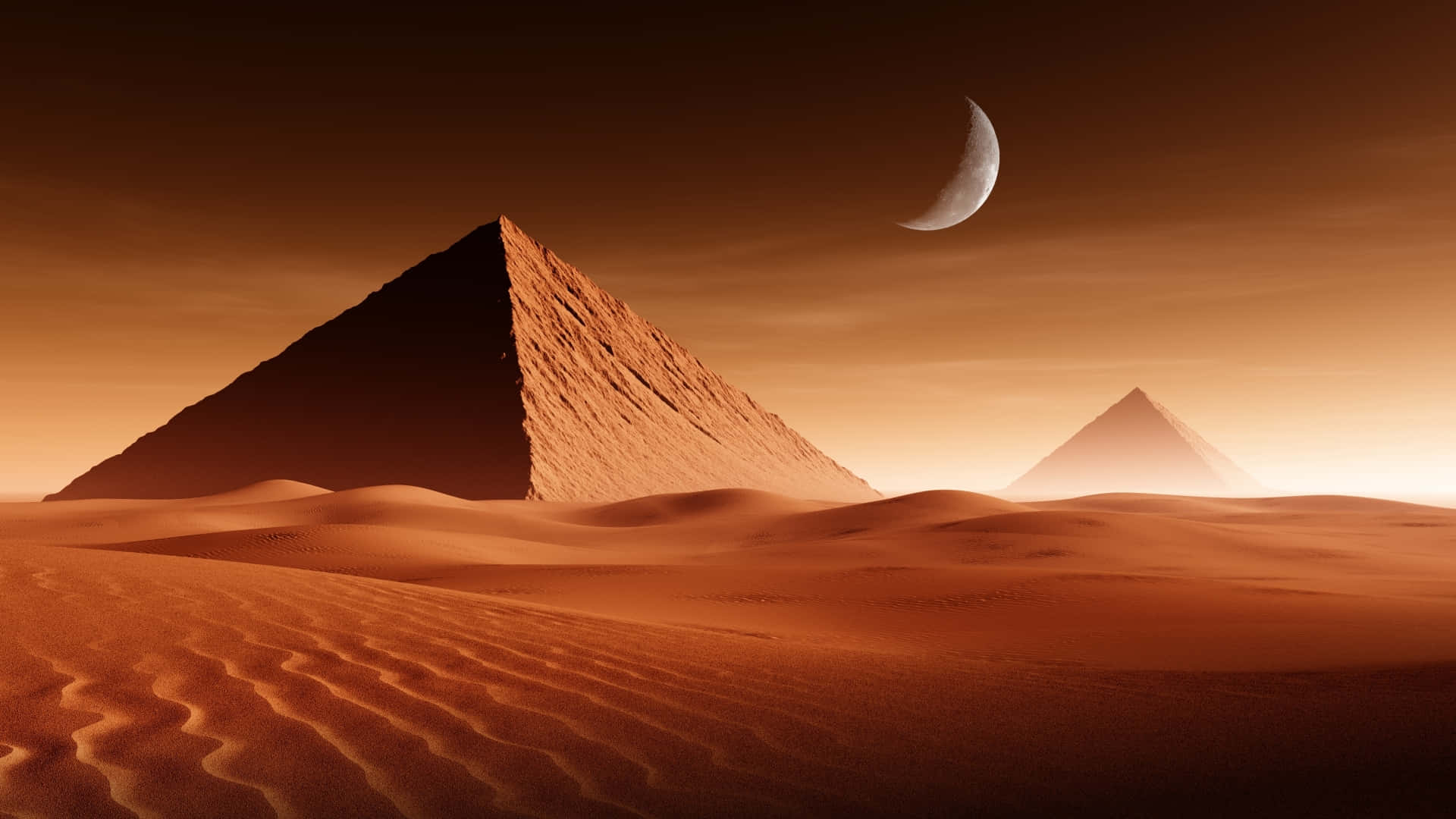Mandhari ya Kifahari ya Piramidi Kuu za Giza nchini Misri Picha ya Ukuta