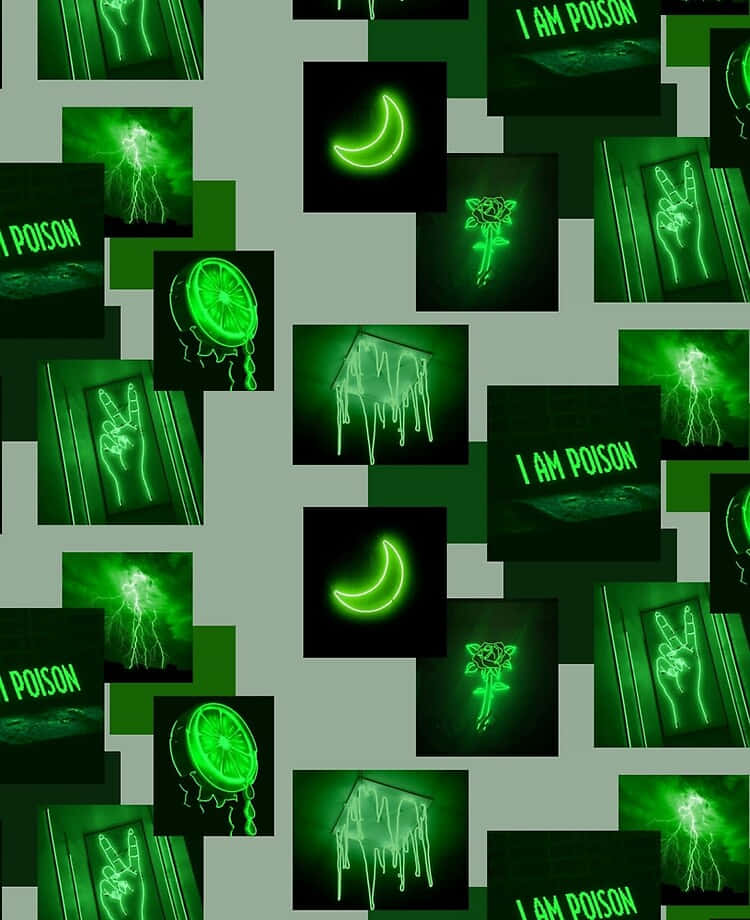 Mandhari ya Kijani Kibichi ya Neon Picha ya Ukuta