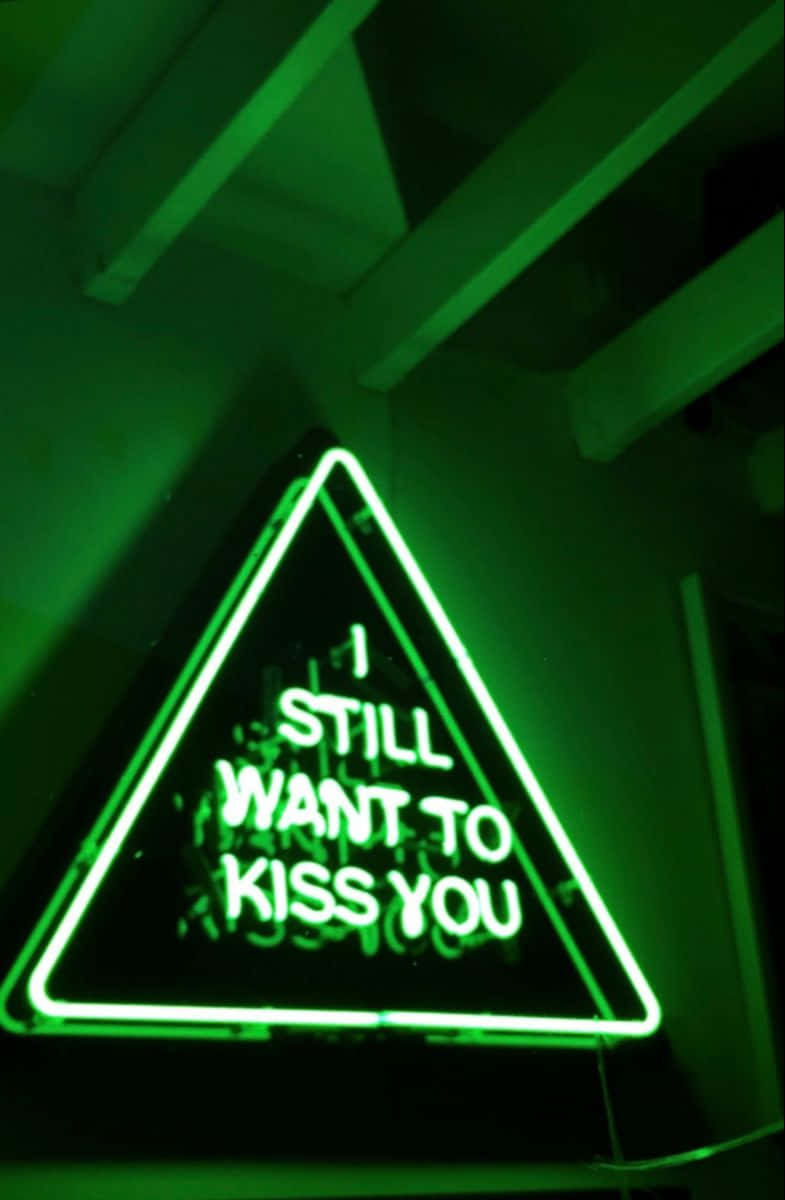Mandhari ya Kijani ya Neon Yenye Mwangaza Picha ya Ukuta