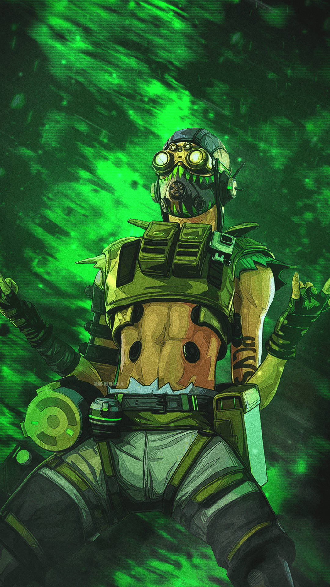Mandhari ya Kijani ya Octane wa Apex Legends Picha ya Ukuta