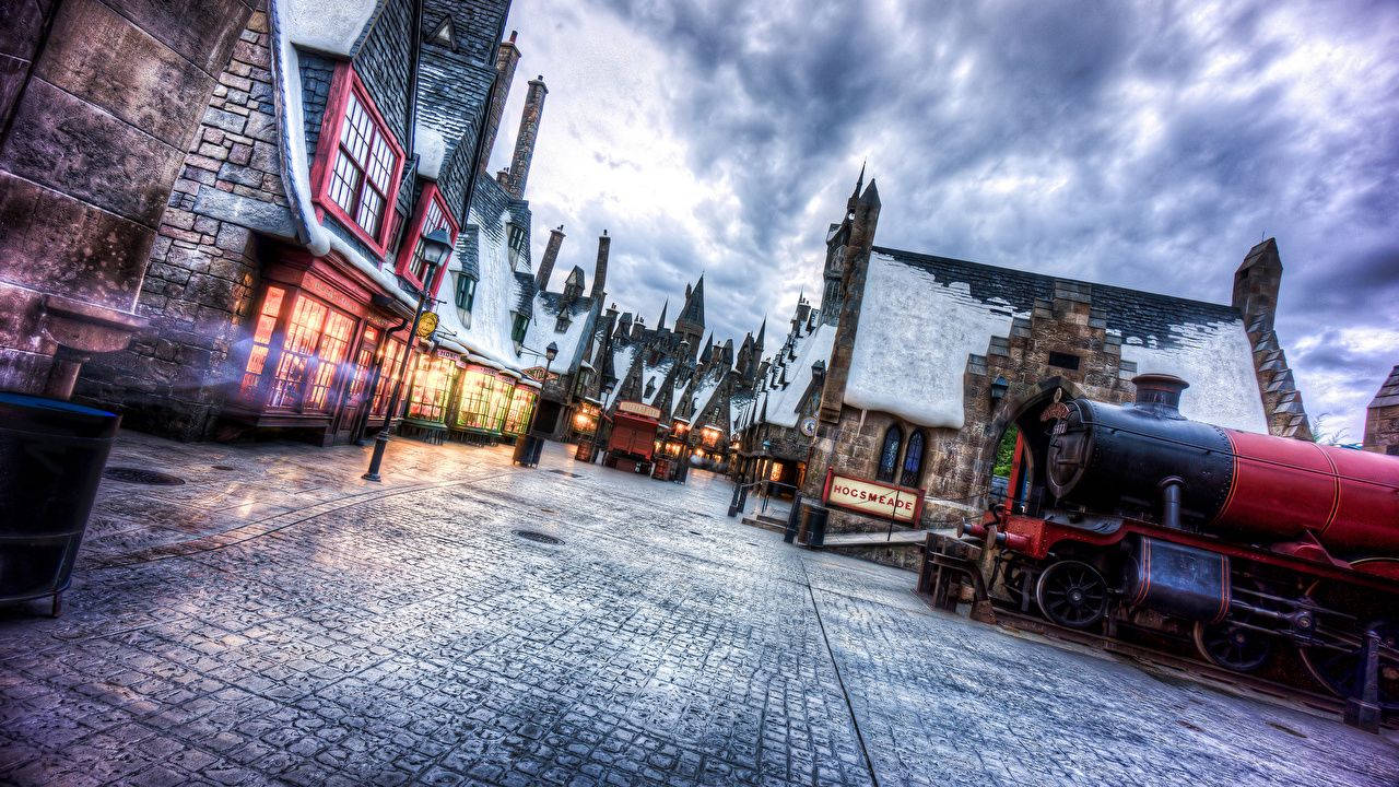 Mandhari ya Kijiji cha Hogsmeade cha Harry Potter Picha ya Ukuta