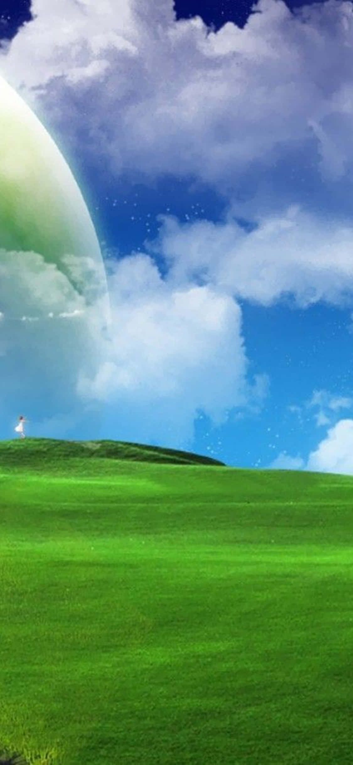 iPhone Xs Desktop Pc Green Pasture Background Picha ya Ukuta