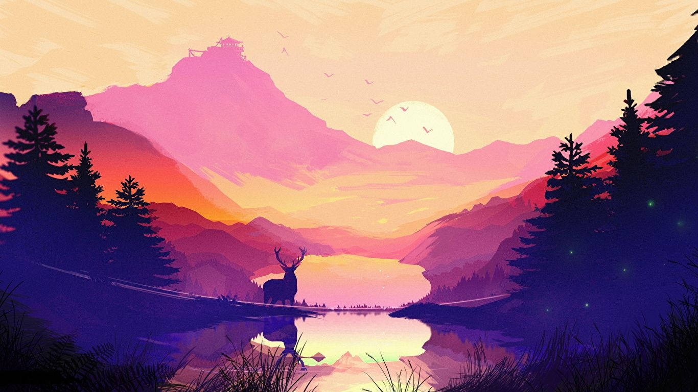 Mandhari ya kupendeza ya bakri katika jangali Picha ya Ukuta