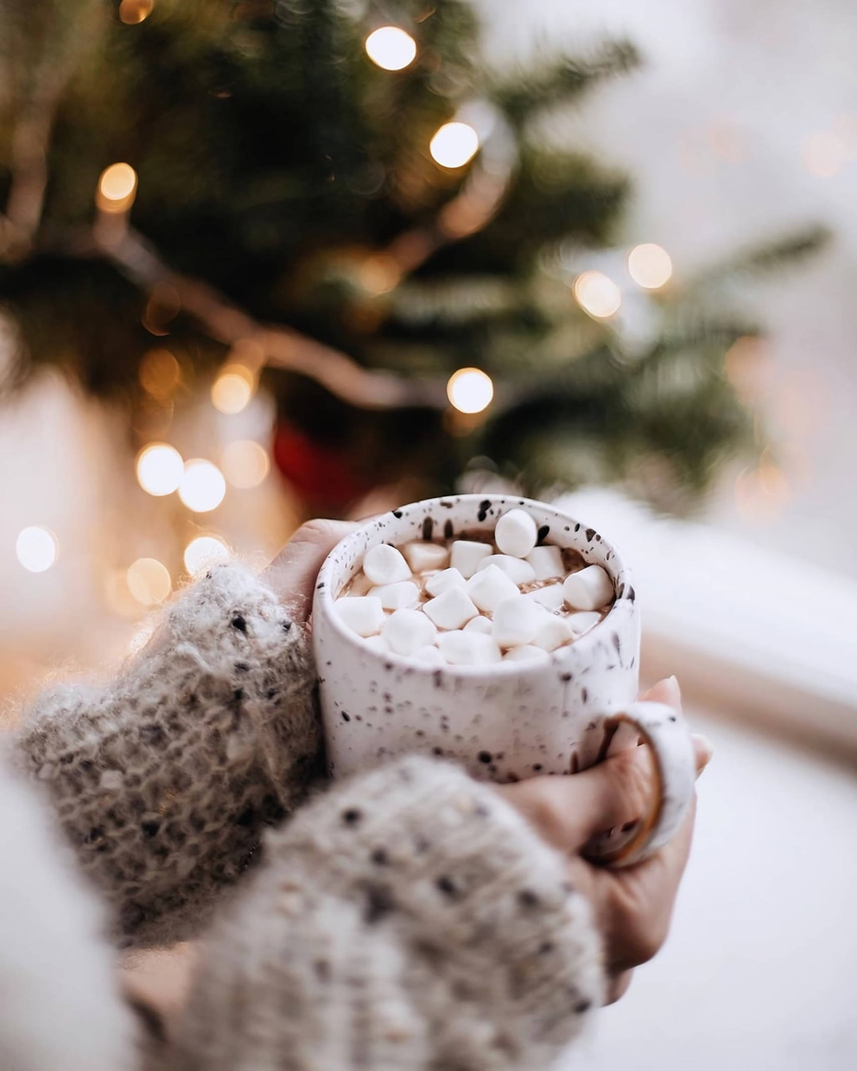 Mandhari ya Kupendeza ya Krismasi ya Choco Mallows Picha ya Ukuta