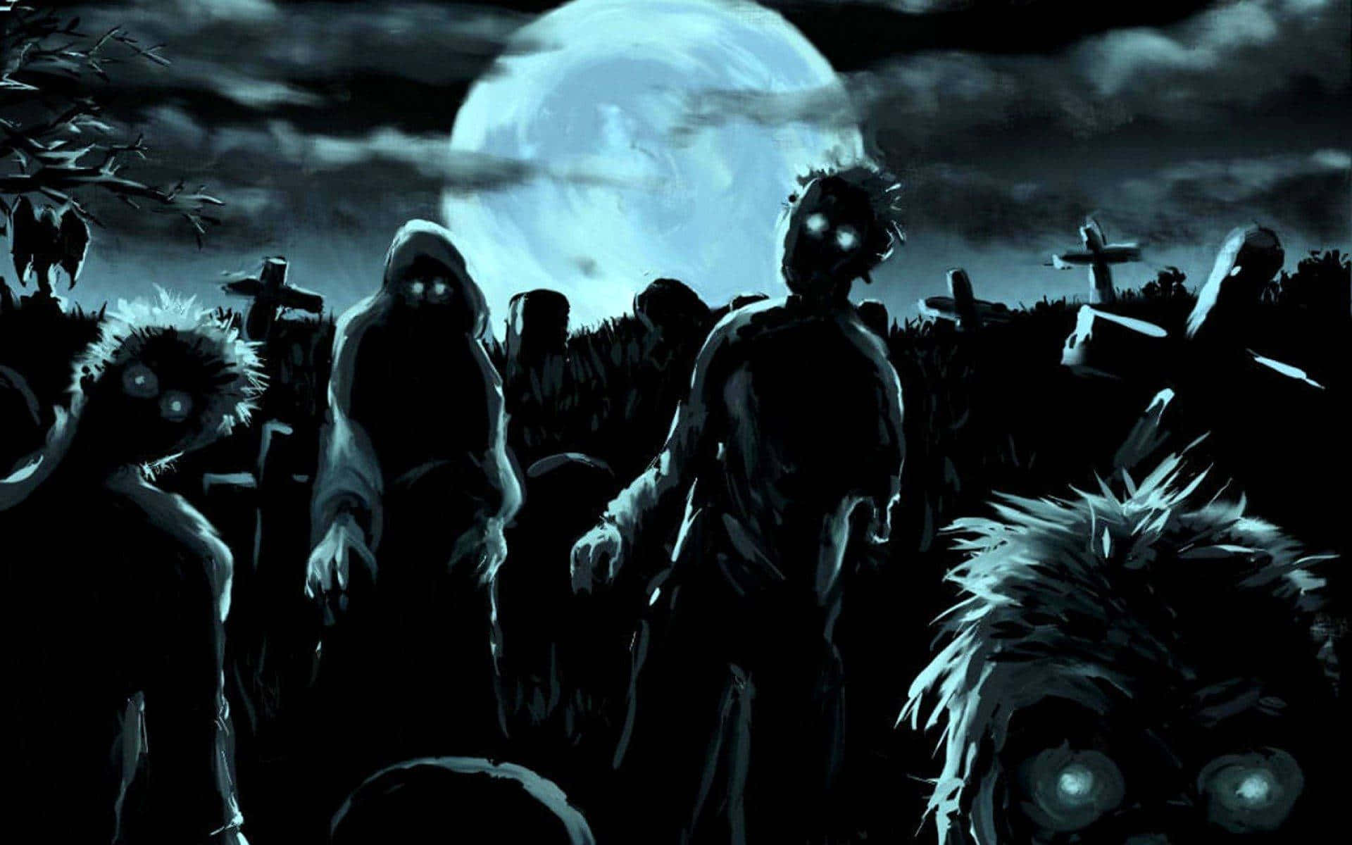 Mandhari ya Kutisha ya Halloween Picha ya Ukuta