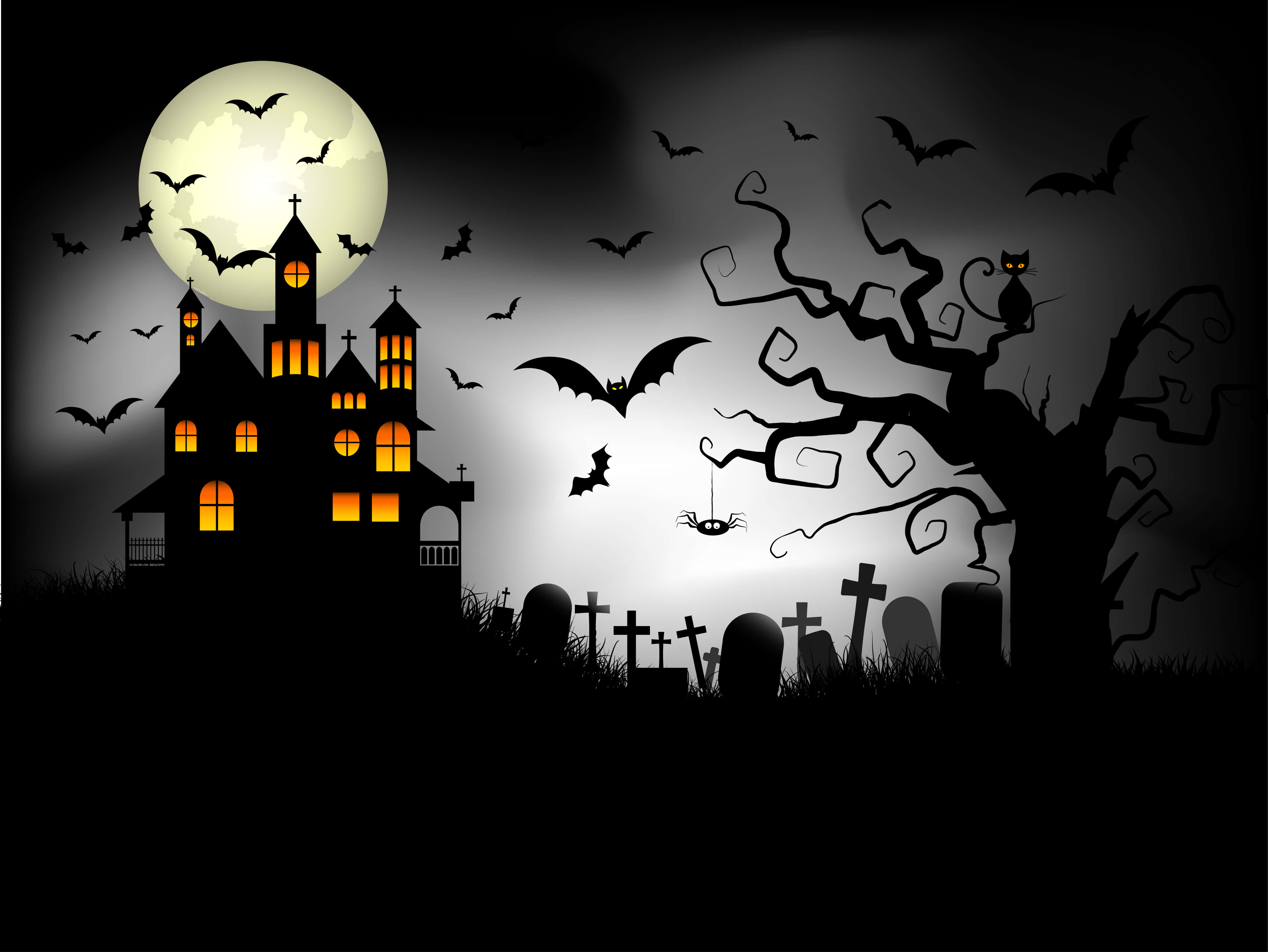 Mandhari ya Kutisha ya Halloween Picha ya Ukuta