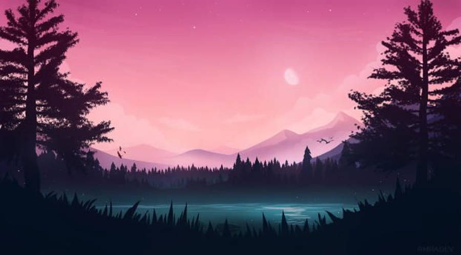 Mandhari ya Kuvutia ya Pink Vector HD kwa Kompyuta Picha ya Ukuta