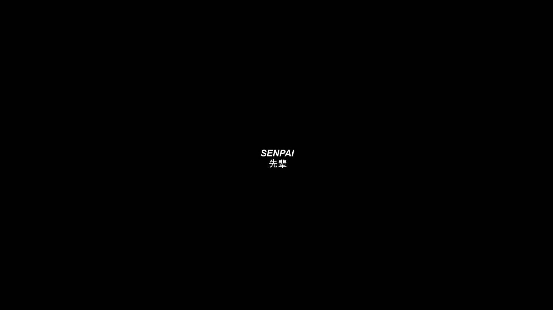 Mandhari ya Laptop ya Senpai Nyeusi na Nyeupe Picha ya Ukuta