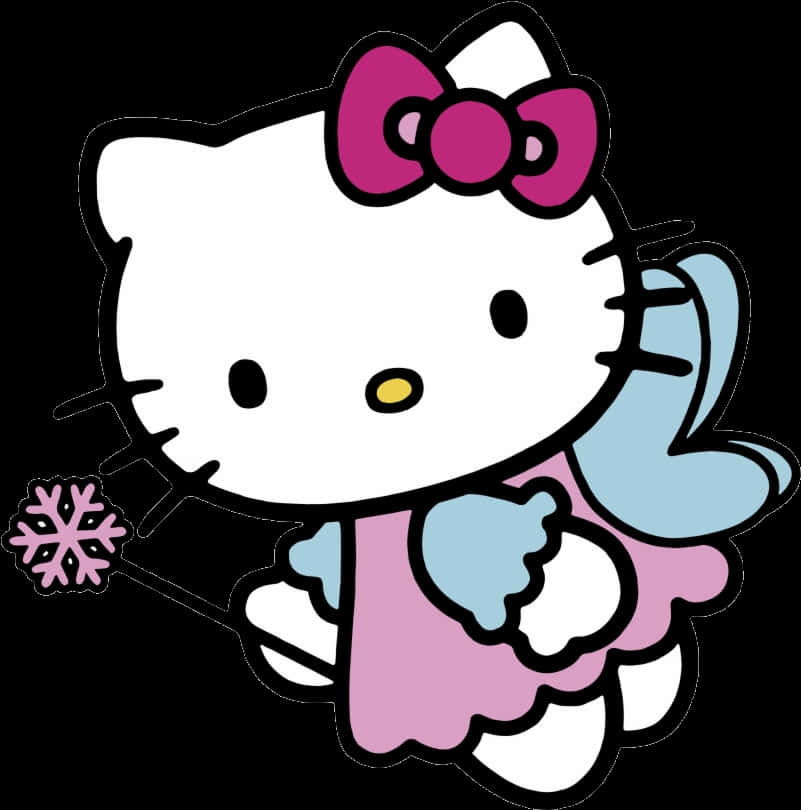 Mandhari ya Majira ya Baridi ya Hello Kitty Picha ya Ukuta