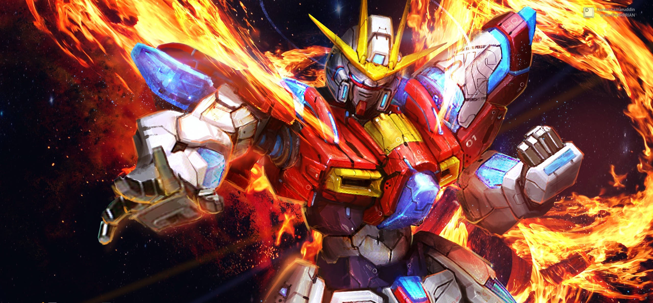 Mandhari ya Moto ya Mobile Suit Gundam Picha ya Ukuta