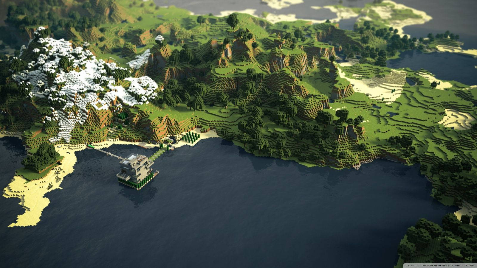 Mandhari ya Msitu wa Bahari ya Minecraft Picha ya Ukuta