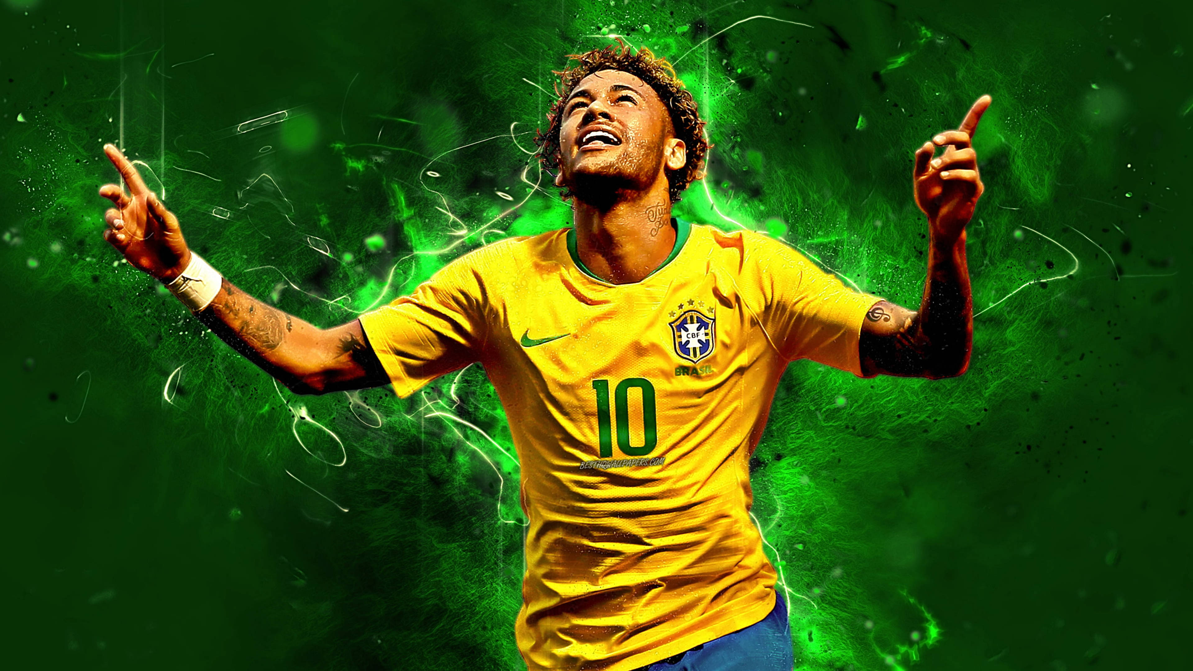 Mandhari ya Neymar ya Kijani Kibichi Toleo la Shabiki la 4K Picha ya Ukuta