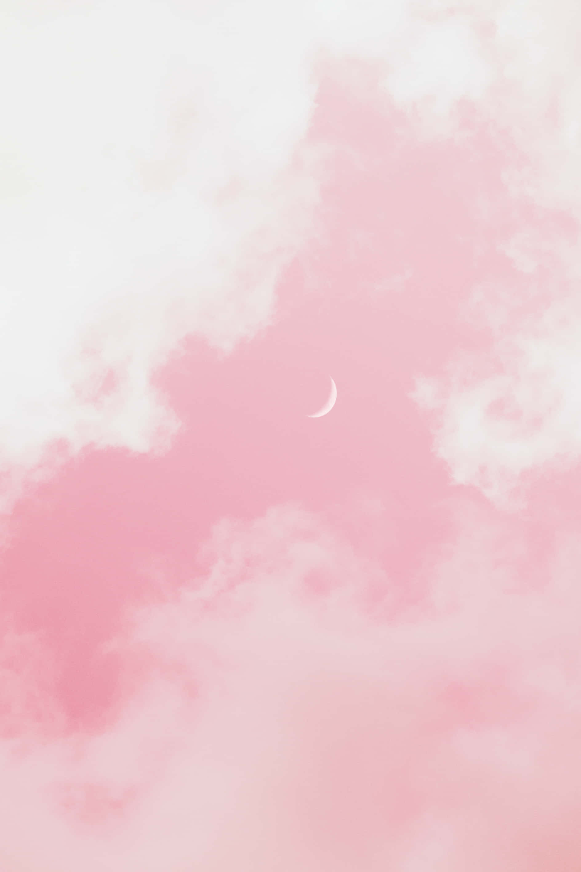 Mandhari ya Pink Aesthetic ya Hilali Picha ya Ukuta