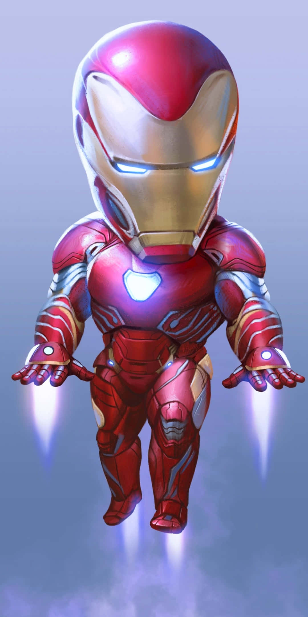 Mandhari ya Pixel 3 ya Iron Man Chibi Akiruka Picha ya Ukuta
