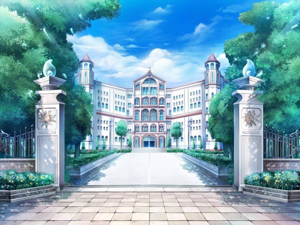 Mandhari ya Shule ya Anime Yumesaki Academy Picha ya Ukuta