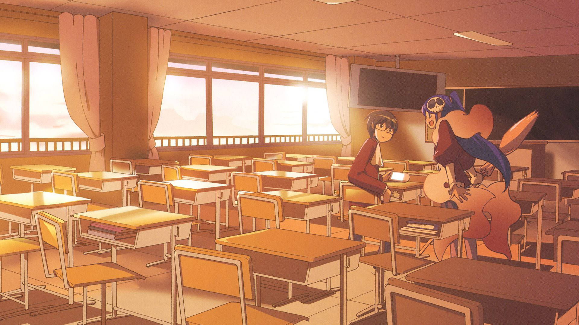 Mandhari ya Shule ya Anime The World God Only Knows Keima Elucia Picha ya Ukuta