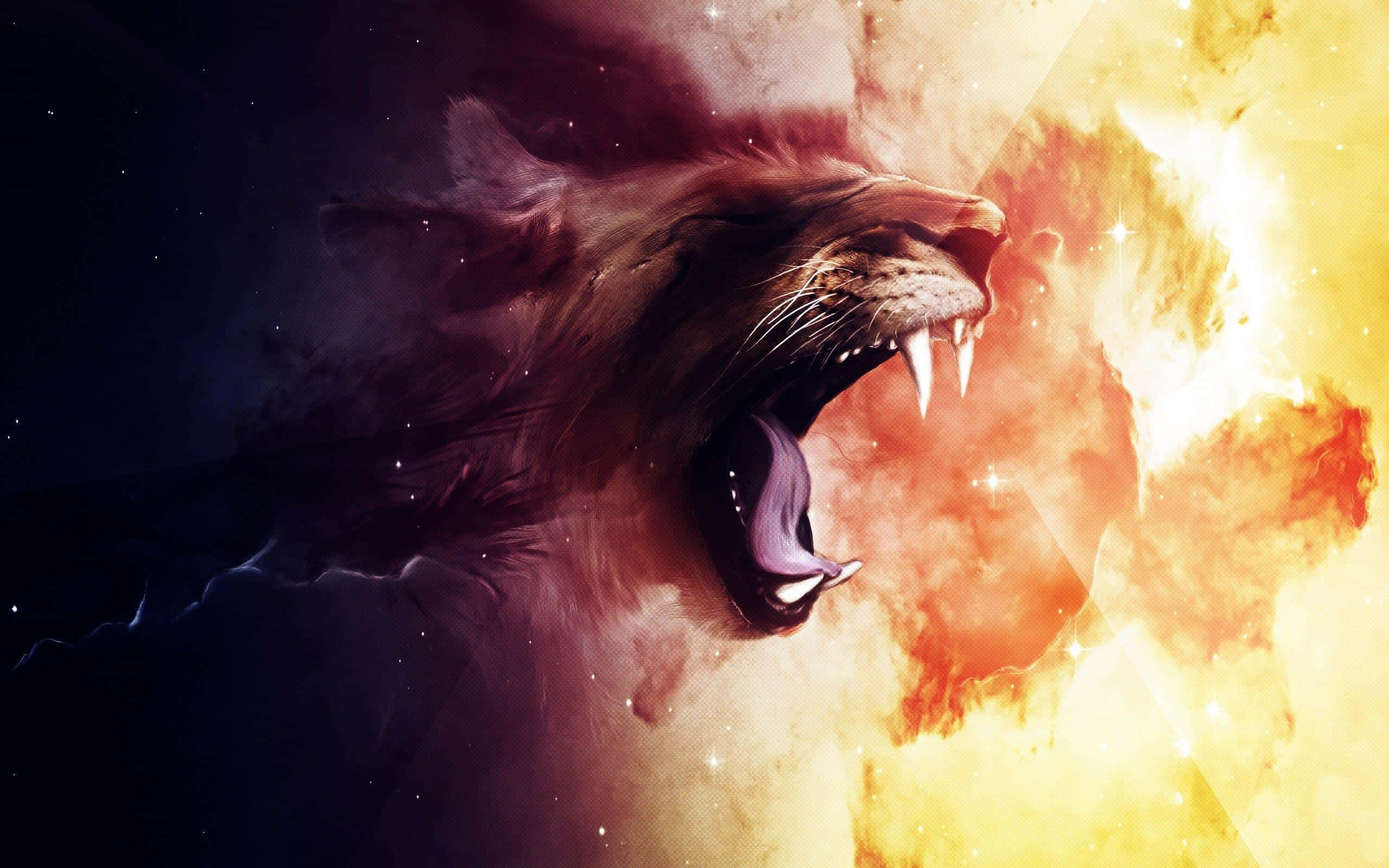 Mandhari ya Simba wa Galaxy Picha ya Ukuta