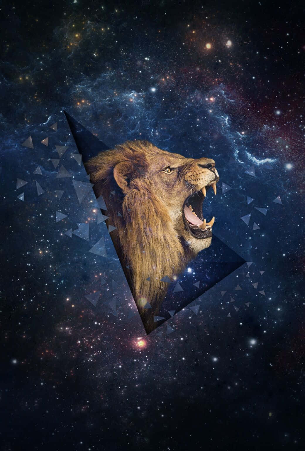 Mandhari ya Simba wa Galaxy Picha ya Ukuta