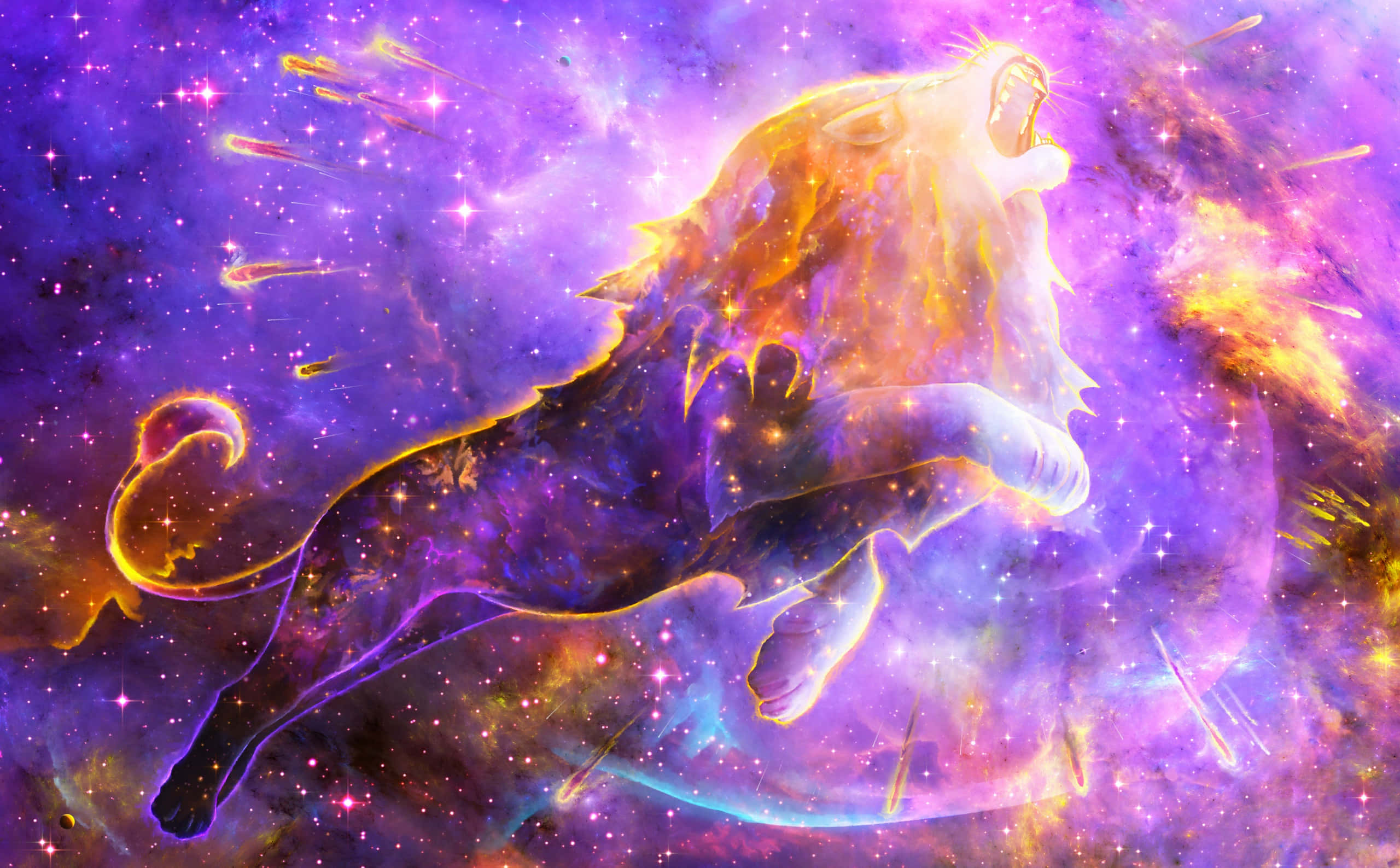 Mandhari ya Simba wa Galaxy Picha ya Ukuta
