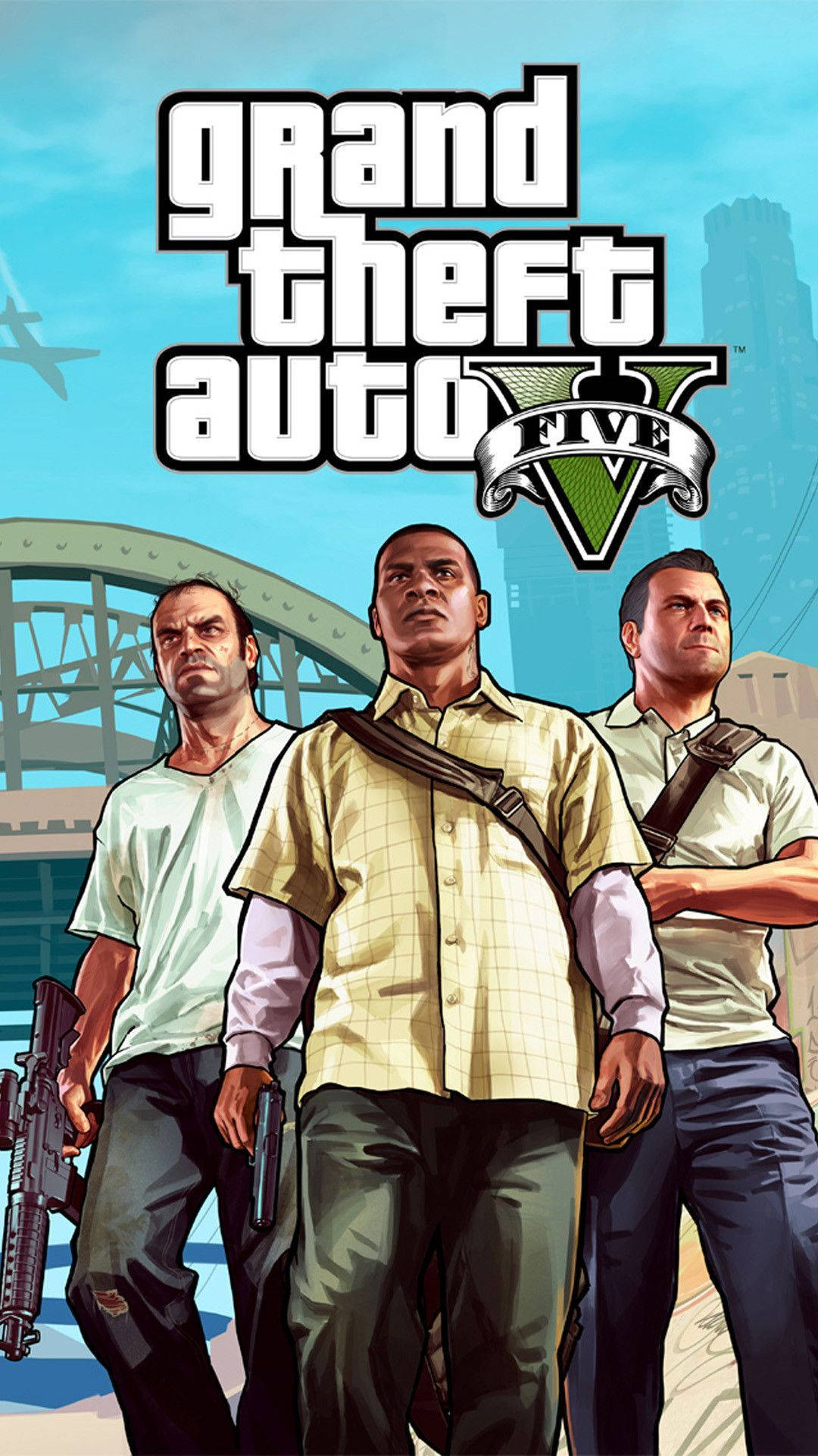 Mandhari ya Simu ya 4K GTA 5 Trevor Franklin Michael Picha ya Ukuta