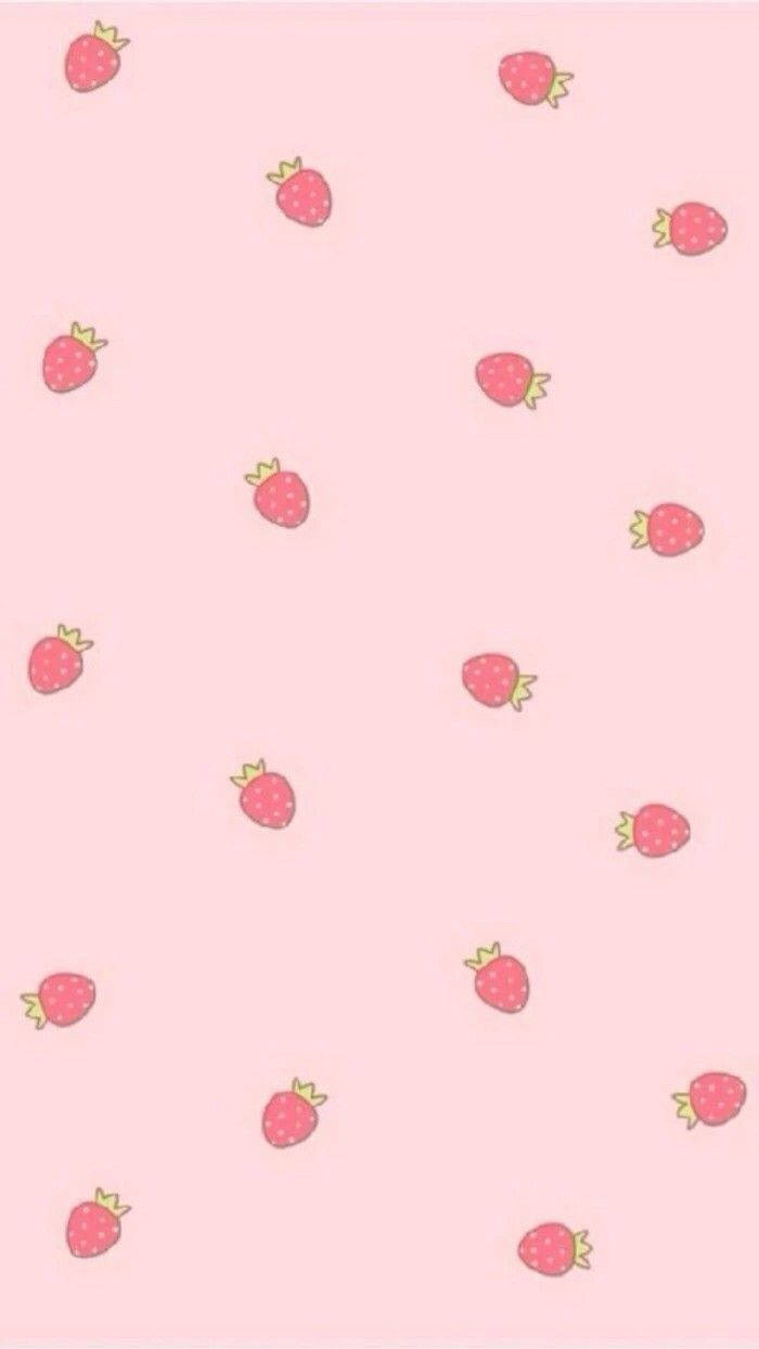 Mandhari ya Strawberry ya Skrini ya Kufunga ya iPhone Picha ya Ukuta