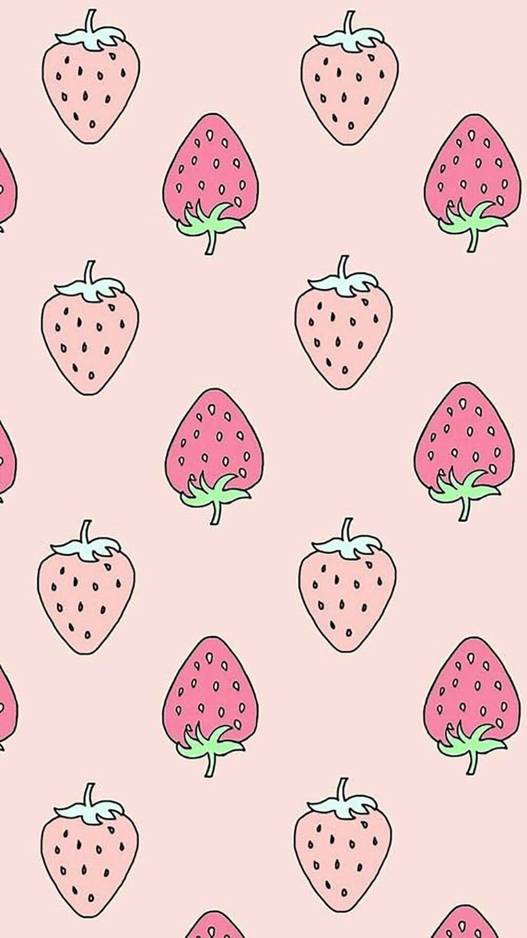 Mandhari ya Strawberry yenye Urembo wa Kuvutia kwa Skrini ya iPhone Picha ya Ukuta