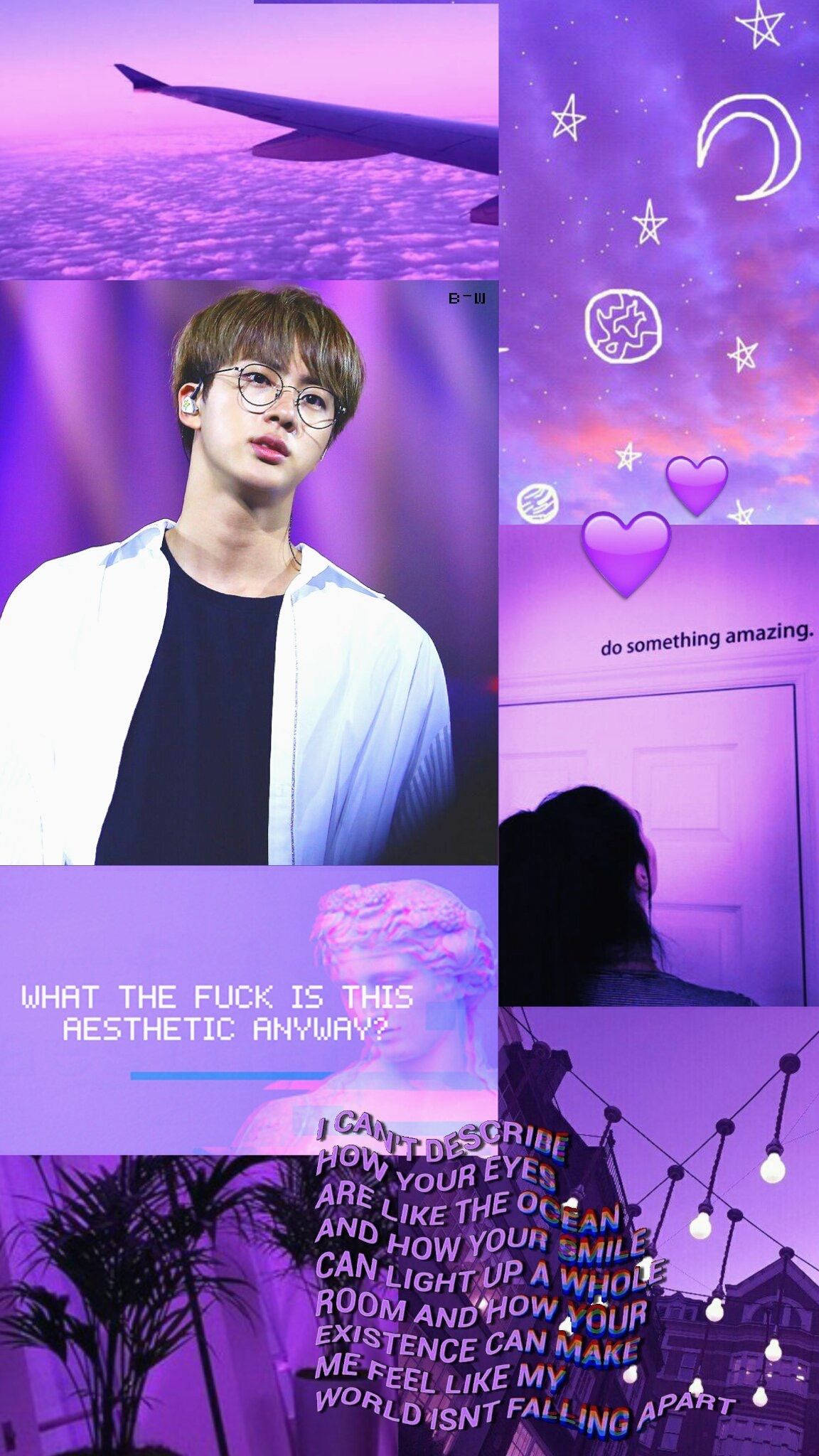 Mandhari ya Zambarau ya BTS Jin Picha ya Ukuta