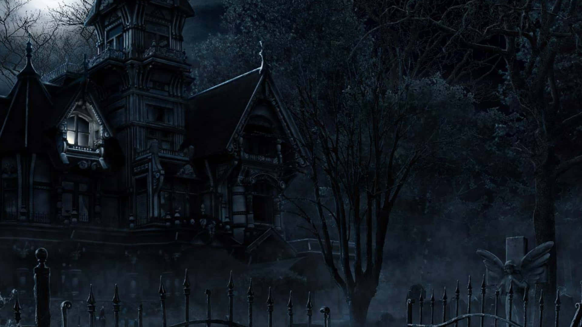 Mandharinyama ya Halloween Inayotisha Picha ya Ukuta