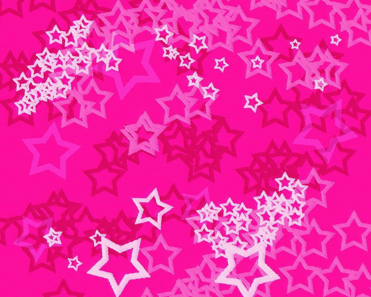 Mandharinyuma ya Pinki ya Kawaii Yenye Nyota Picha ya Ukuta