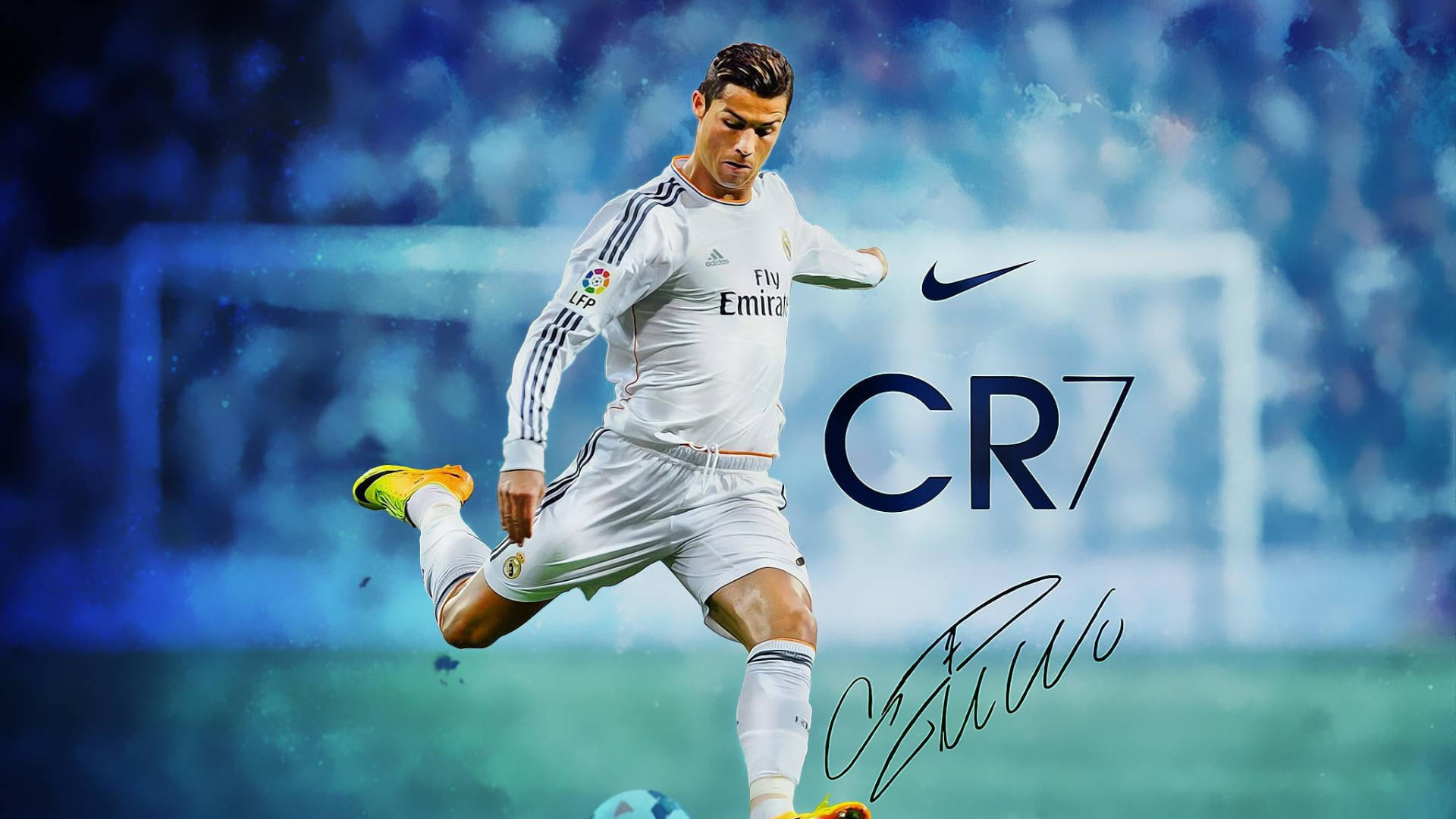 Mandharinyuma ya CR7 ya HD ya Samawati ya Kufikirika Picha ya Ukuta