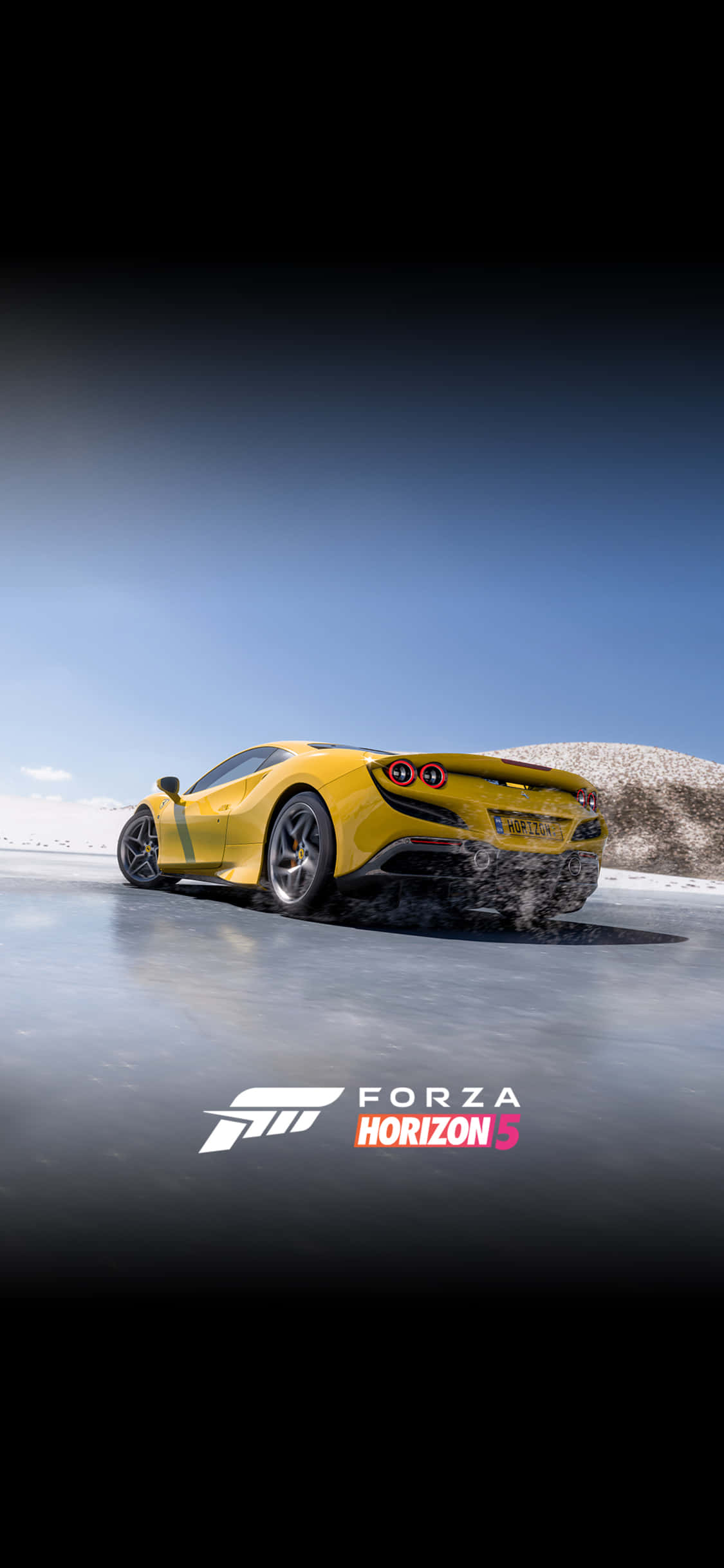Mandharinyuma ya Lamborghini Inayokimbia kwa Mwendo kwa iPhone X Forza Motorsport 7 Picha ya Ukuta