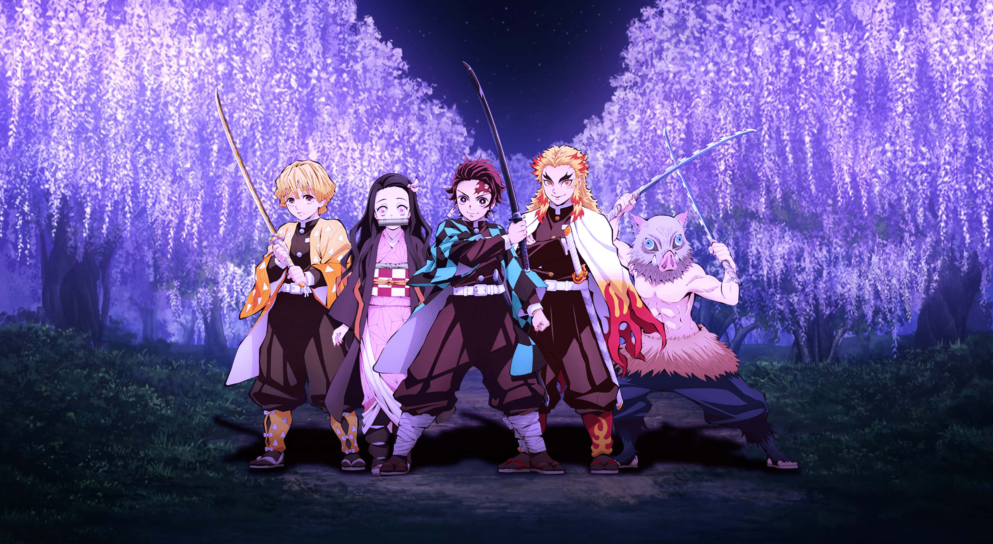 Mandharinyuma ya Demon Slayer 3840 x 2106 Picha ya Ukuta