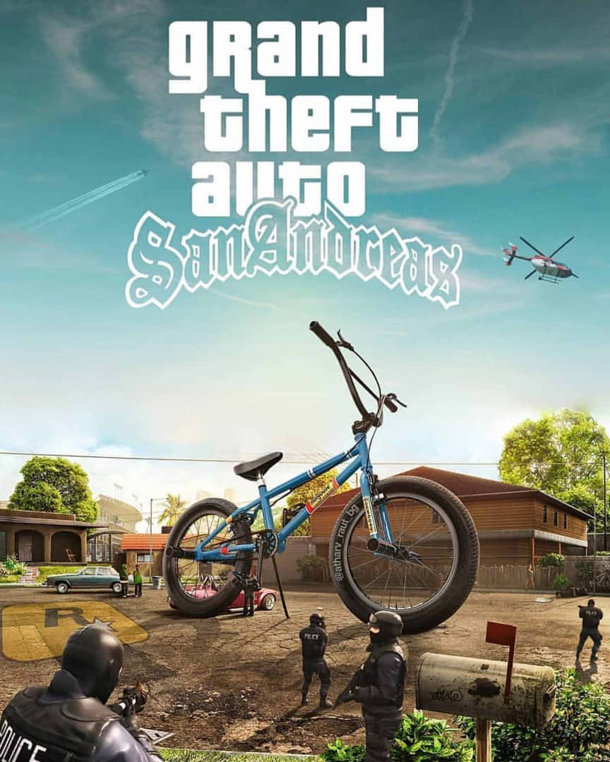 Mandharinyuma ya GTA Grand Theft Auto San Andreas Baiskeli Kubwa ya BMX Picha ya Ukuta