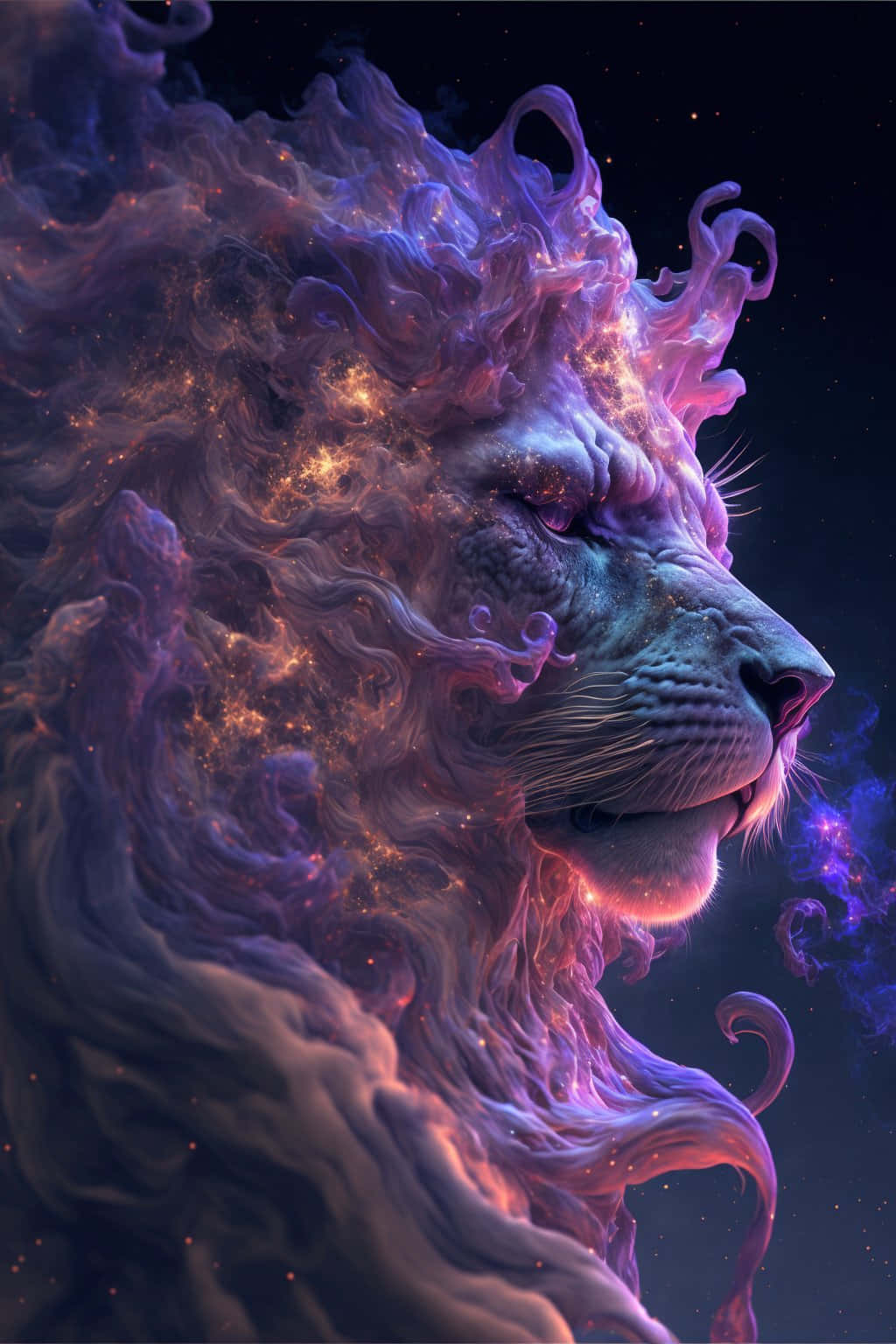 Mandharinyuma ya Simba wa Galaxy Picha ya Ukuta