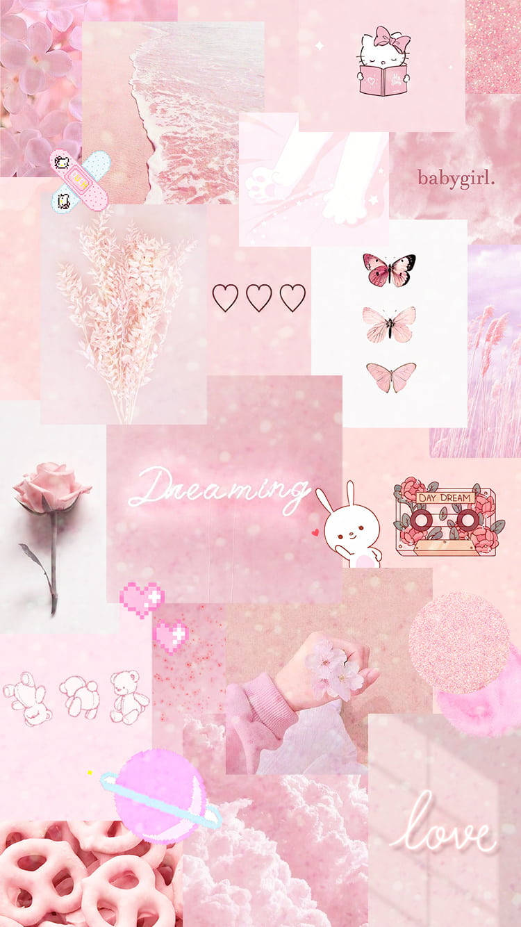 Mandharinyuma ya Simu ya Pink Hello Kitty ya Kupendeza Picha ya Ukuta