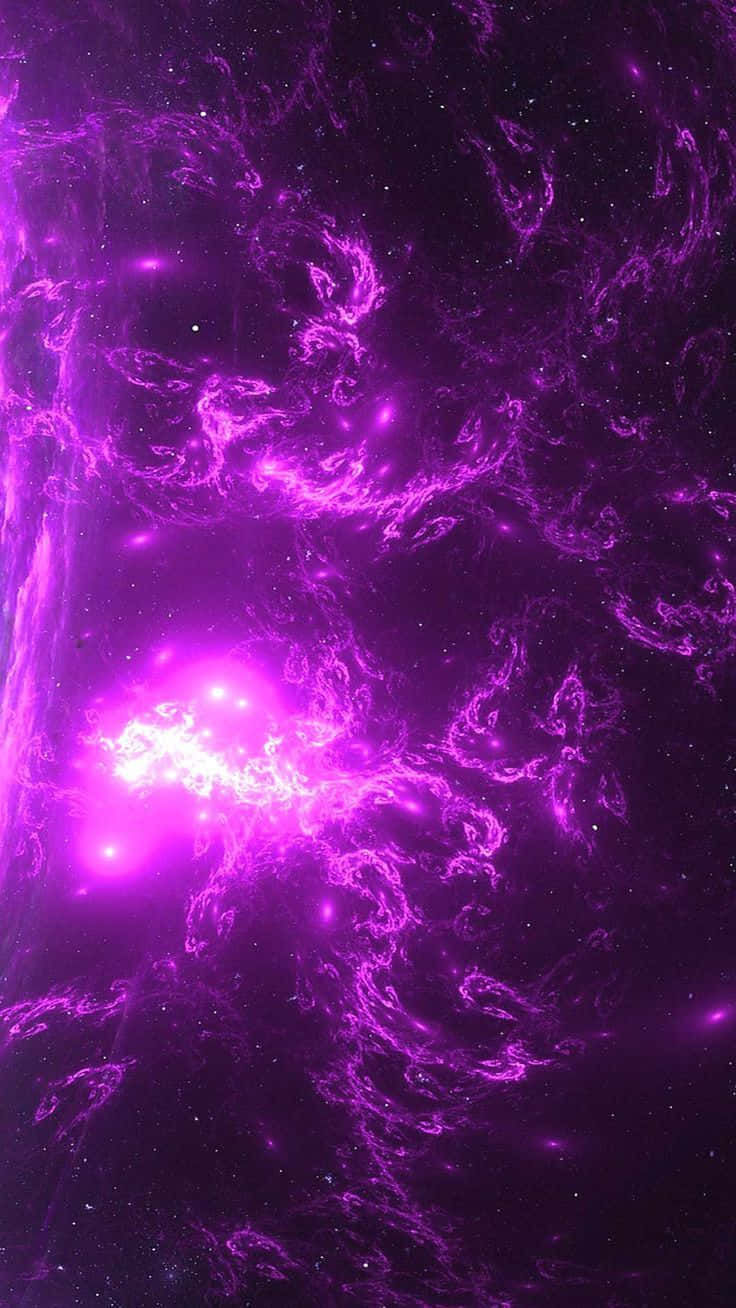 Mandharinyuma ya Zambarau ya Neon Yenye Rangi Nyangavu na Uthubiti Picha ya Ukuta