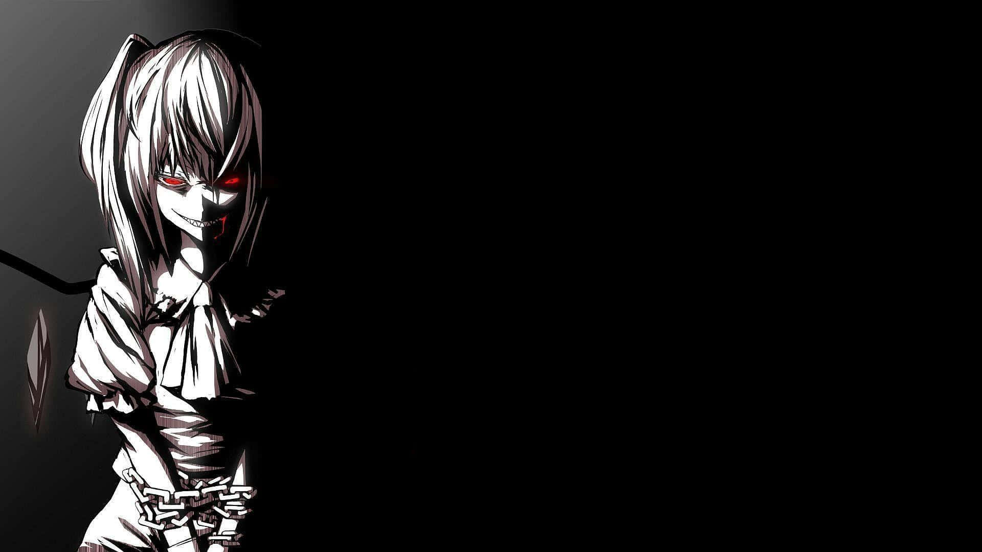 Mandwea Weusi wa Anime kwenye PC Picha ya Ukuta